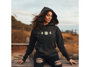Lunar Sweatshirt Celestial Moon Phases Hoodie Gift For Her Or Him Cute Space Lover Pullover Goth Witchy Astrology Vintage Aesthetic Hoodie