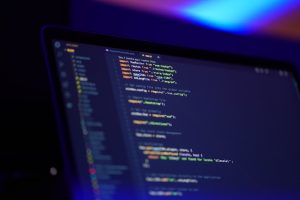 Dark theme screen of computer code